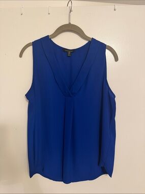 Banana Republic Royal Blue Sleeveless V-Neck Blouse